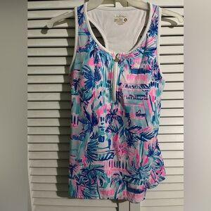 Woman’s Lilly Pulitzer Luxletic Canna Bra Tank Ravello Blue Small